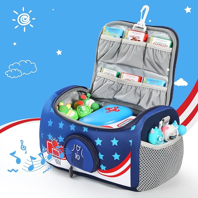 Carrying Case Compatible with Little Tikes for Story Dream Machine Books Starter Set, Portable Storage Bag with Handle and Shoulder Strap for Storytime, Storybook, Character Accessories (Basketball)