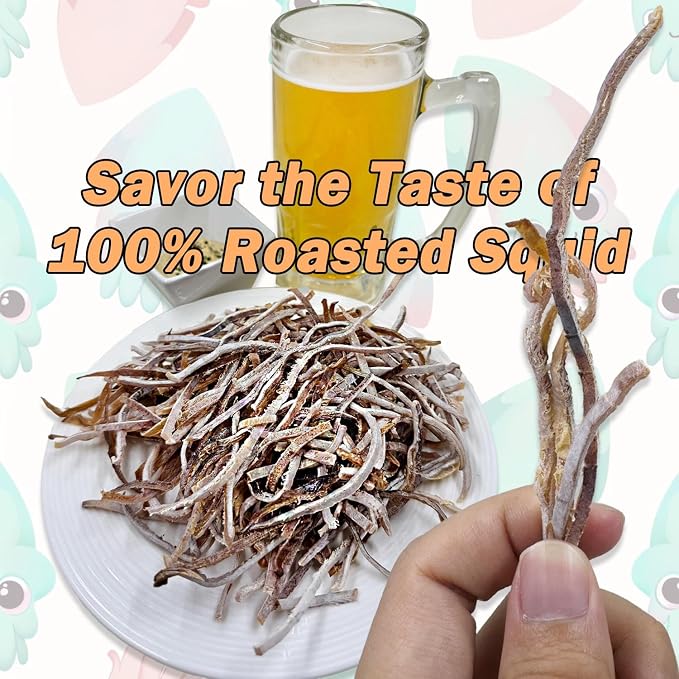 Gangwon Roasted Dried Squid Snack, Korean Squid Jerky, 9g Protein, 5.29oz | 100% roasted dried squid · 6 servings per container · Resealable bag · High-protein Korean seafood snack for adults & kids