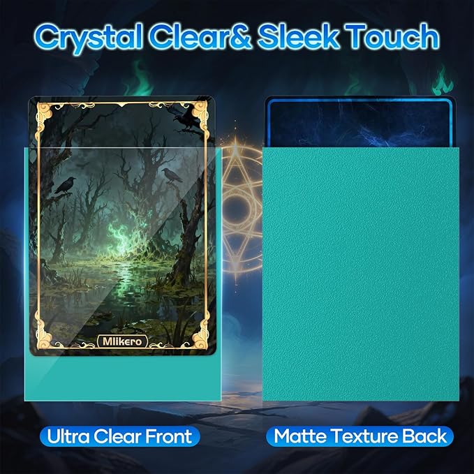 500 Count Card Sleeves, Matte Magic Card Sleeves, Smooth Shuffle & Tear Resistant, Fit for MTG, TCG, CCG (Cyan)