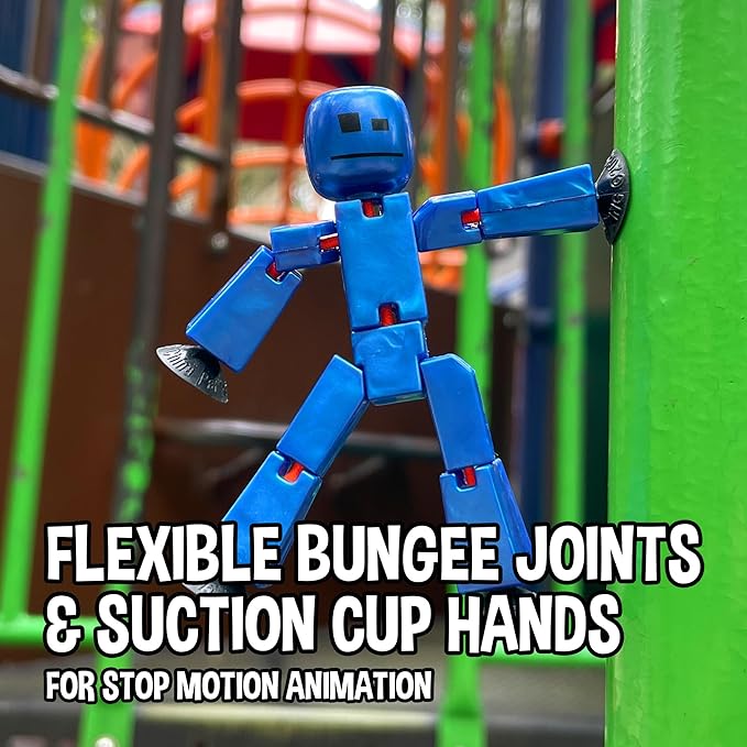 Zing StikBot Single Pack - Includes 1 StikBot - Collectible Action Figures and Accessories, Stop Motion Animation, Ages 4 and Up (Metal Blue)