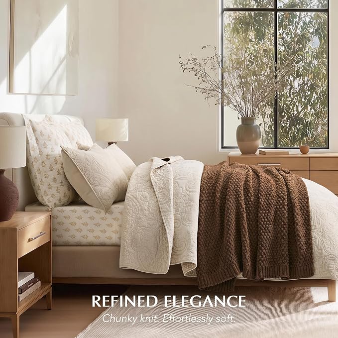 EVERGRACEHOME Chunky Chenille Knit Throw Blanket, 60 x 80, Burnt Orange | Sculpted Moss Stitch, Chic Modern Farmhouse, All-Season Warmth, OEKO-TEX® Certified, Elegant Blanket for Couch, Bed, Sofa
