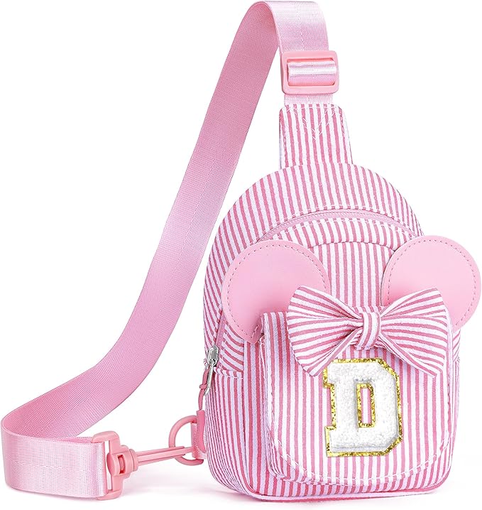 Gifts for Kids, Girls Birthday Gift Trendy Stuff | Pink Crossbody Fanny Packs for Girl Kids Sling Bag 2 3 4 5 6 Year Old Girl Birthday Gift for Sister Daughter Granddaughter Sister(Pink D)