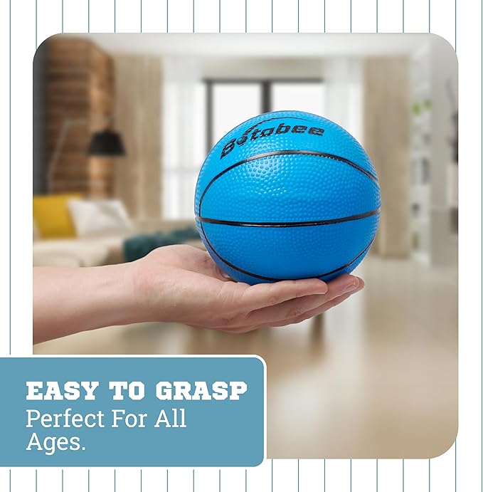 Botabee Mini Basketball Set of 3 with Manual Pump - Toddler Basketballs for Little Tikes Hoops - Soft Durable PVC for Indoor and Outdoor Play - Easy Inflation - Blue