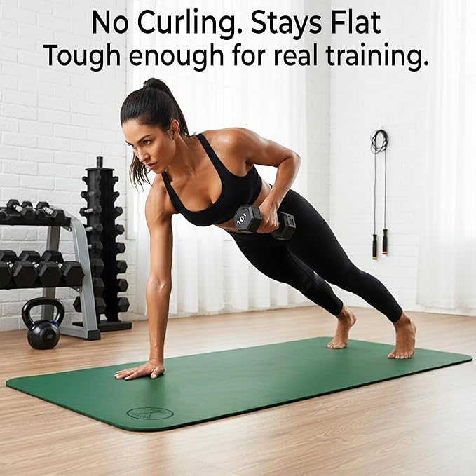 Tatago Hot Yoga Mat Non Slip-Professional Grade Natural Rubber Yoga Mat, Pliates Mat, Stretching Mat or exercise mats for home workout. Nonslip for Hot and Sweaty Classes. Includes Yoga Strap for Carrying and Stretching too.