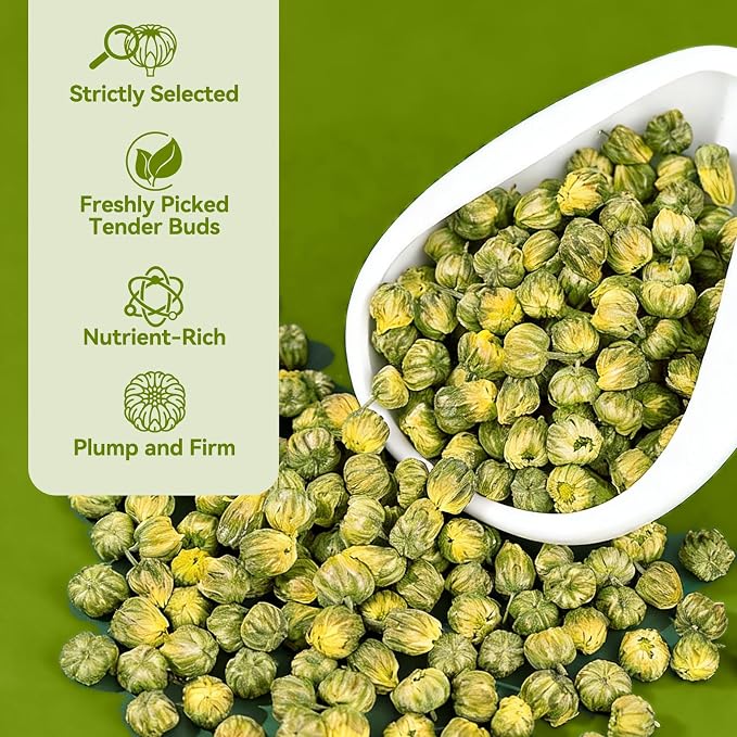 Chrysanthemum Tea, Chinese Chrysanthemum Herbal Flower Tea Loose Leaves, Dried Chrysanthemum Flower with Floral Freshness and Natural Sweetness, Non-GMO, Gluten Free, Caffeine-Free, 3.88 Oz