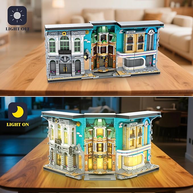Book Nook Building with Light, Streetscape BookNook Building Kit 66032 for Bookshelf&Home Decor, 2899 PCS Bookend Model Toy, Gift for Kids Adults Boys Girls Age 14+