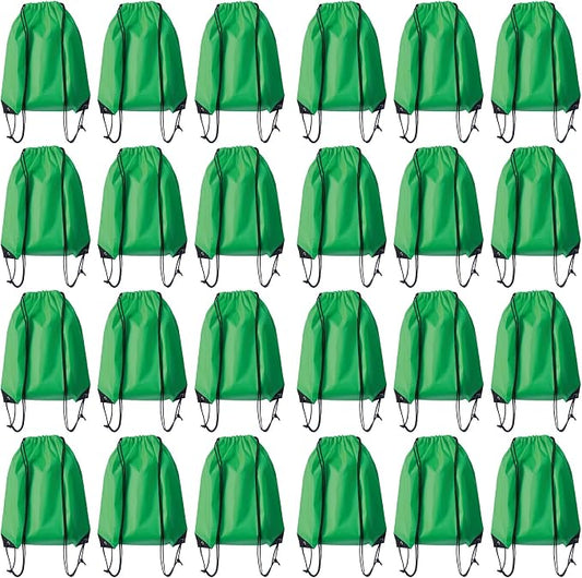 Drawstring Backpack Bulk 24Pcs Draw String Backpack Bags DIY Gym Sports Traveling Yoga Cinch Bag Sackpack Drawstring(green)