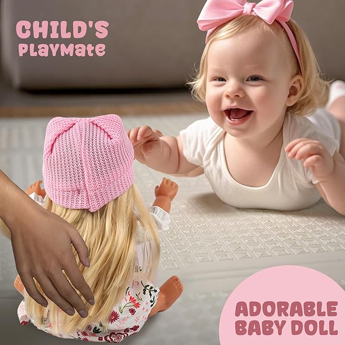 SMILESSKIDDO Baby Doll, 12 inch Black Interactive Talking Babies Dolls with Hair, Mirror, Comb Accessories, Safe PVC Body & Sing Sound – Perfect Pretend Play Doll Toy Gift for Toddlers Girls