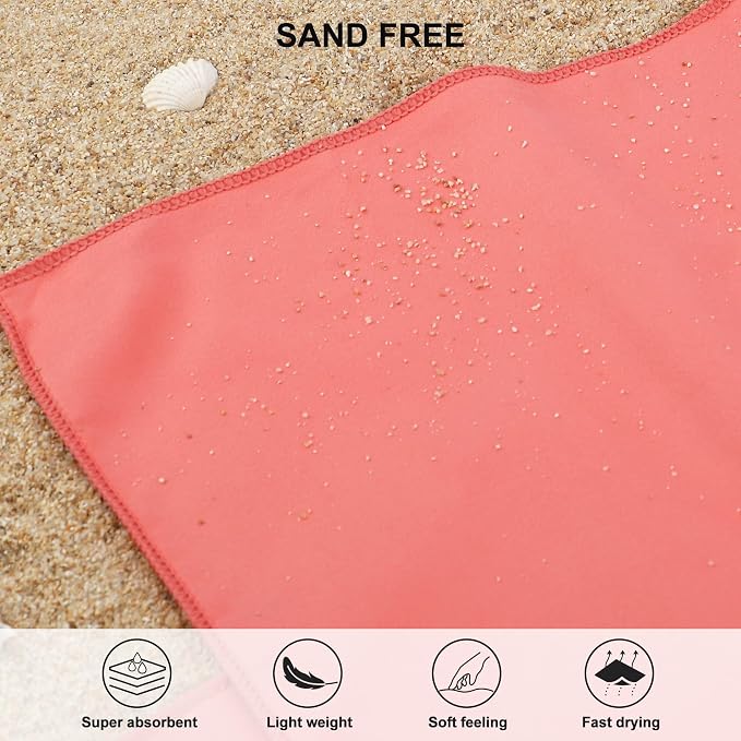 Rainleaf Microfiber Towel Perfect Travel & Gym & Camping Towel. Quick Dry - Super Absorbent - Ultra Compact - Lightweight. Suitable for Trip, Beach, Shower, Backpacking, Pool