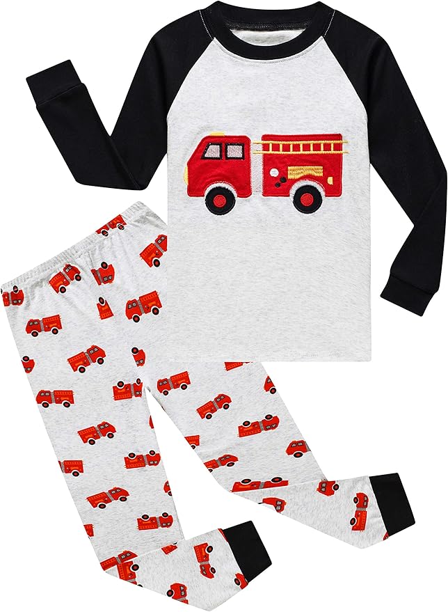 Family Feeling Little Boys Pajamas Sets 100% Cotton Long sleeve Pjs