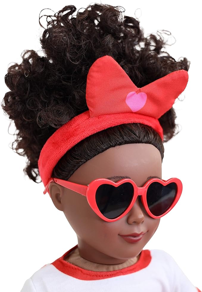 Playtime by Eimmie 18 Inch Doll Clothes and Accessories, Valentine's Day Outfit with Red Tutu Dress & Matching Headband, Clothing Sets & Stuff - Fits American, Generation & Similar 18” Dolls for Girls