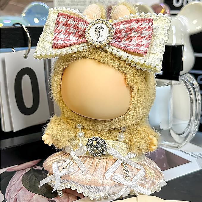 Clothes Fit for 17CM Doll, Fashion Doll Clothes Outfit Set Cute Theme Designer Toys Dress Accessories for Collector Fans Display (Pink Parisian)