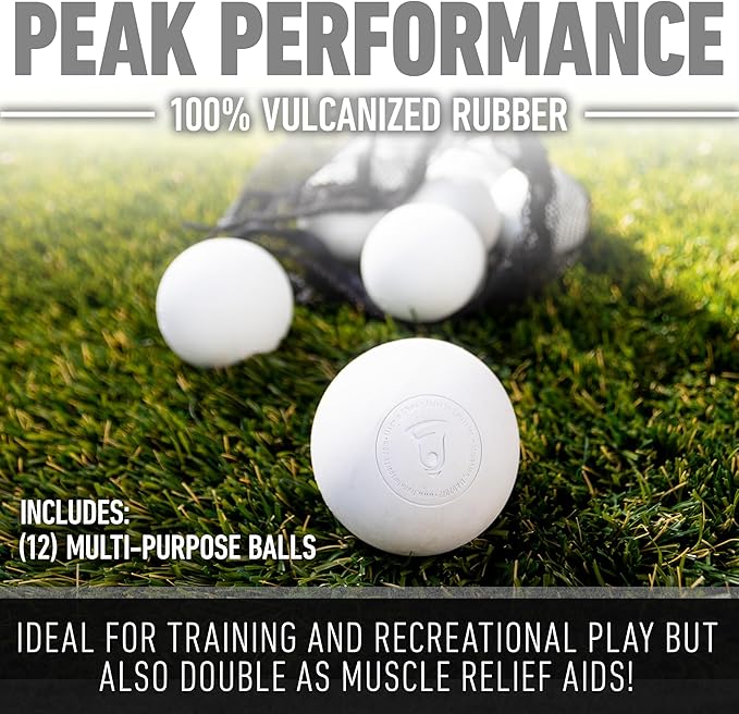 Franklin Sports Lacrosse Balls - Official Size Lax Balls for Practice - Rubber 63mm Outdoor Lacrosse Balls - Great for Muscle Massage Therapy + Yoga - White + Yellow