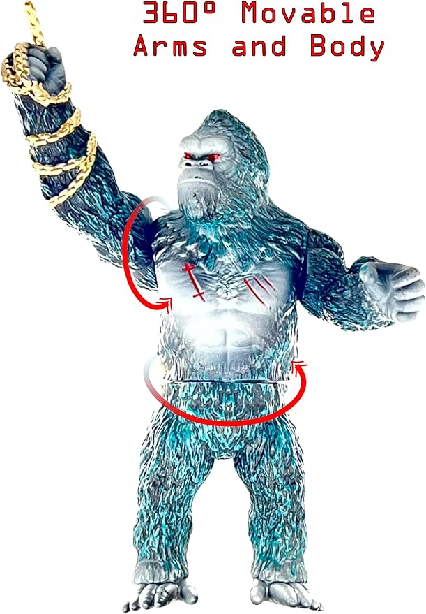 TwCare King Kong vs Godzilla Action Figure Fight Mode Gorilla Ape Solid Wild Movie Series, Travel Bag