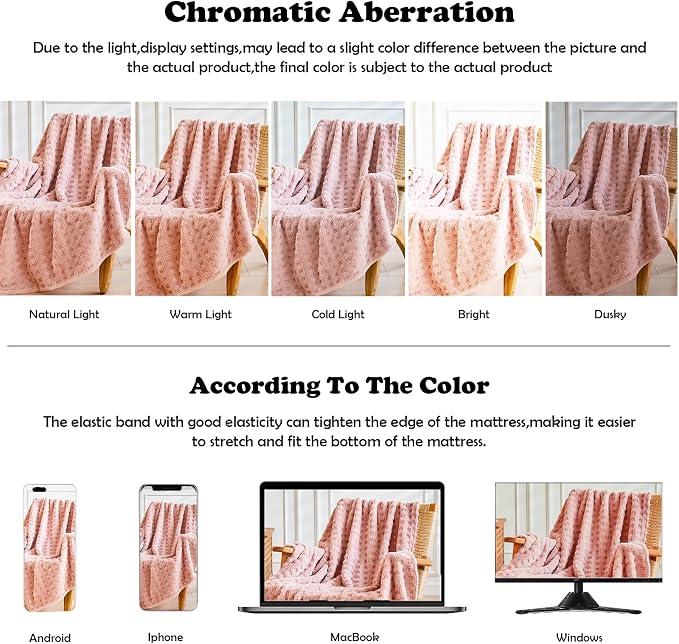 NEWCOSPLAY 3D Waffle Checkered Flannel King Blanket, Pink, 90"x110" | Super Soft Cute Lightweight Decorative Premium Silky Fleece Blanket for Couch Sofa Bed, Gift for Women Men, All Season Use