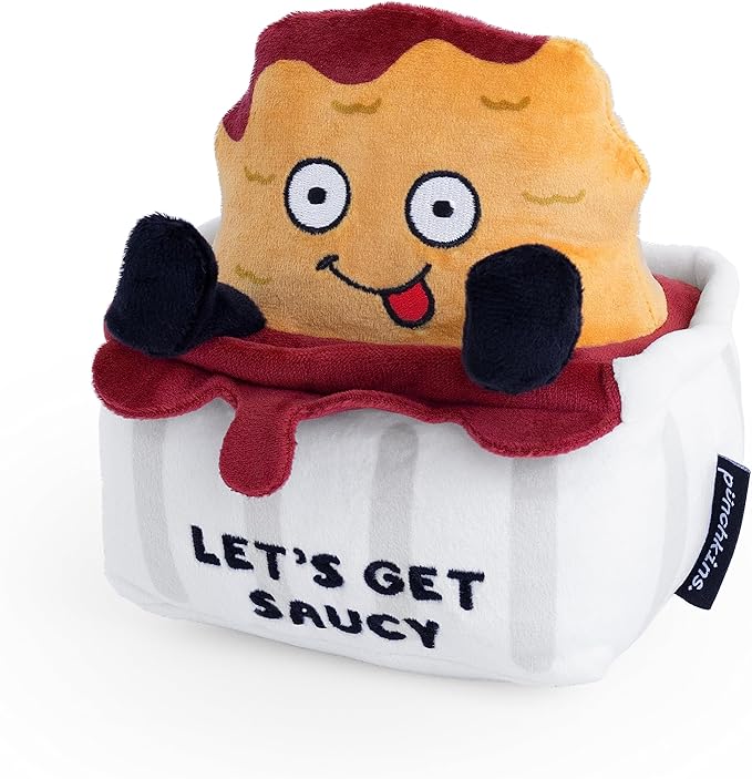 Chicken Nugget Plushie - Let's Get Saucy Chicken Nugget Plush, Food Plush Toy for Gifting, Emotional Support Chicken Nuggets