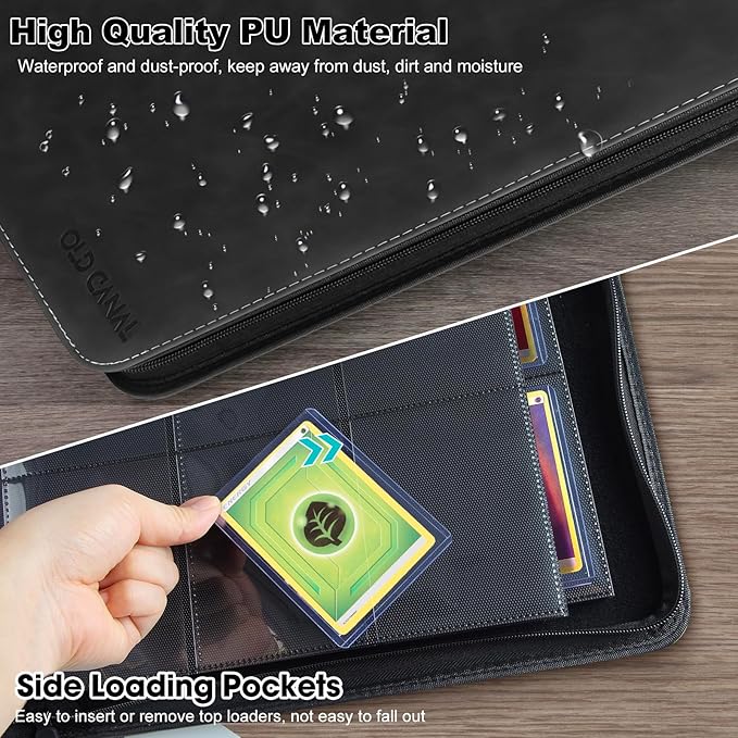 Top Loader Binder, 9 Pockets Card Binder Holds 252 Top Loaders, Premium Trading Card Collection Holder, Top Loader Storage Album for TCG, Sports Cards, Black (FOR TOP LOADERS ONLY)