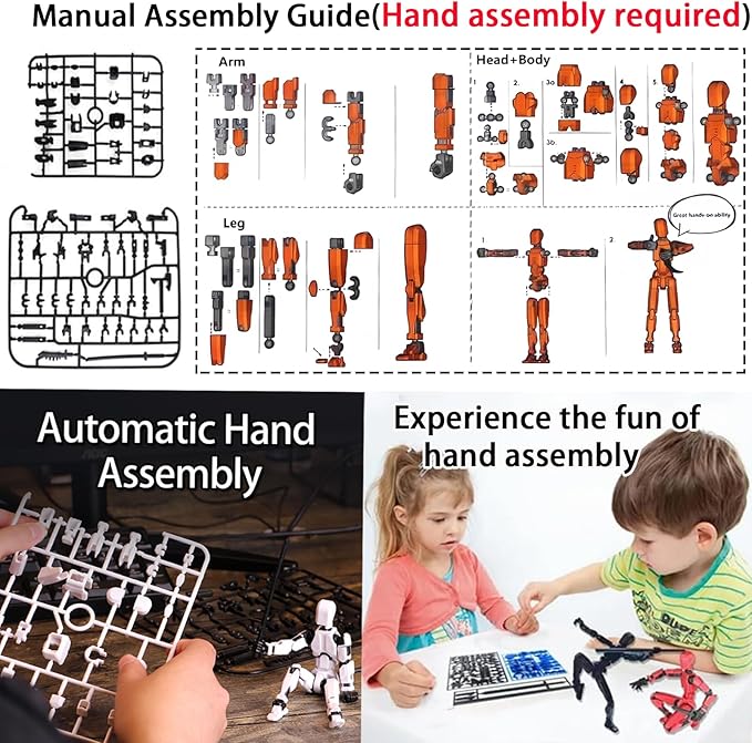 Titan13 Action Figure, Lucky Robot 13 Action Figures, 3D Printed Multi-Jointed Movable Action Figure, Dummy Robot 13 Figures Toy for Desktop Decorations Game Gifts (White)