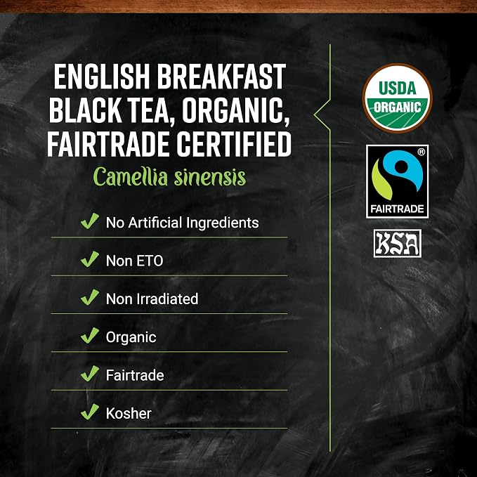 Frontier Co-op English Breakfast Black Tea, 1-Pound Bulk, Full, Robust, Malty Flavor, Kosher, Organic, Non ETO