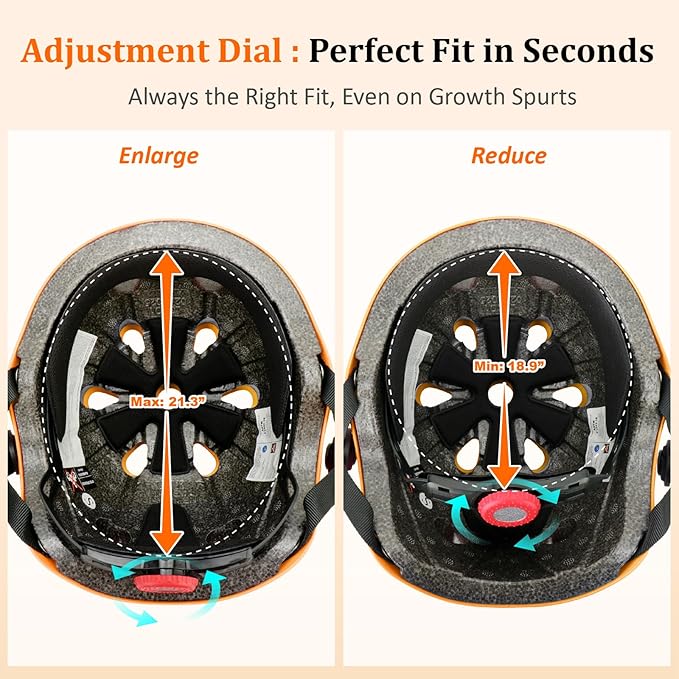 KAMUGO Kids Adjustable Helmet, Suitable for Toddler Kids Ages 2-14 Boys Girls, Multi-Sport Safety Cycling Skating Scooter Helmet