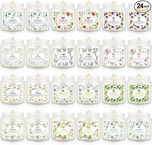 24 Pack Candles for Home Scented Aromatherapy Candles Gifts Set for Women, Natural Soy Wax Candle, 3.5 oz Long Lasting Candles, Birthday, Valentine, Christmas, Anniversary Present