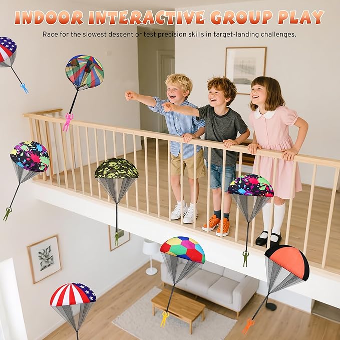 Parachute Toy for Kids, Outdoor Toys Flying Parachute Men, Inside & Outside Toys for or 3 4 5 6 7 8 9 10 11 12 Year Old, Christmas Stocking Stuffers for Kids Idea 2025 Unique Boys Party Favors