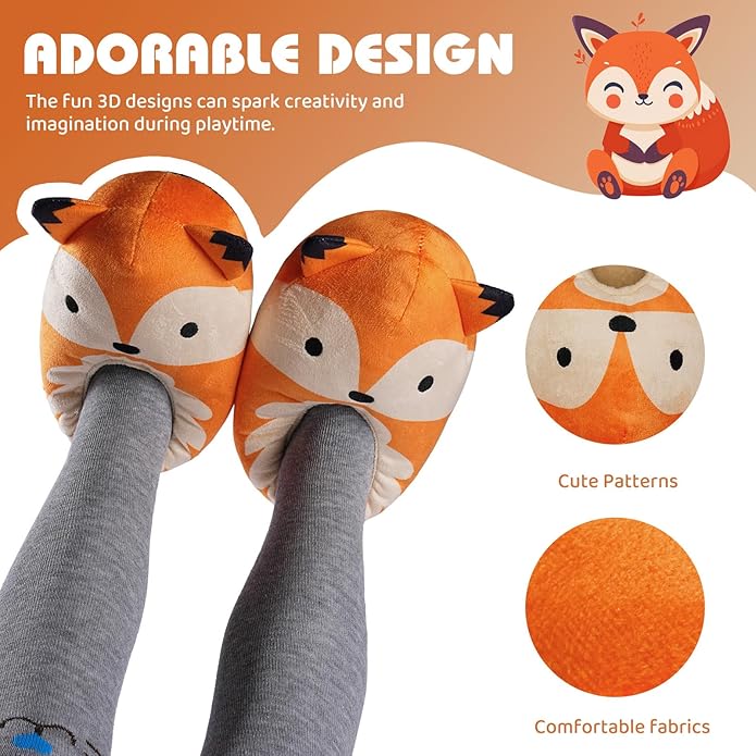 IceUnicorn Toddler Slippers Kids Cute Funny Animal House Shoes Girls Boys Christmas Fluffy Bedroom Indoor Slipper, Cat, Bunny, Unicorn, Axolotl, Fox