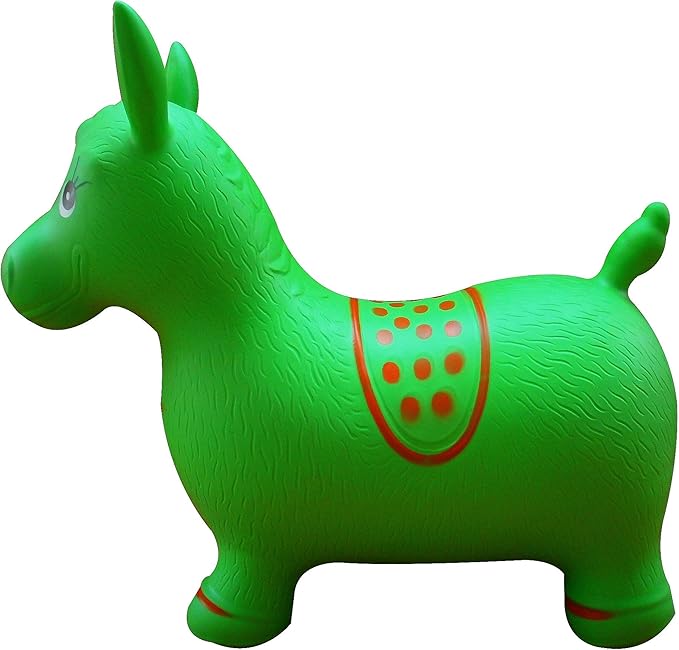 AppleRound Inflatable Ride-on Bouncy Animal Hopper – Horse, Cow or Unicorn – Kids Space Hopper Bouncer with Hand Pump – Jumping Toy for Indoor/Outdoor Play