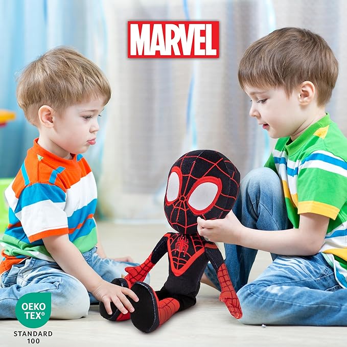 Jay Franco Marvel Spidey and His Amazing Friends Miles Morales Pillow Buddy - Super Soft Polyester Microfiber, 17 inches (Official Marvel Product)
