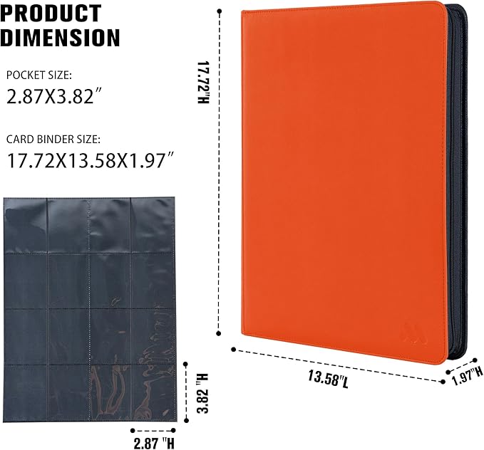 16-Pocket Card Trading Binder,1000+ Pockets Card Album Side Loading Card Folder for TCG,Sports Cards & Other Standard Size Trading Cards