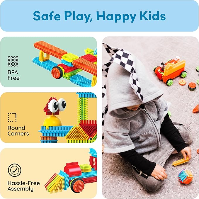 Picasso Toys112pcs Hedgehog Blocks STEM Building Tiles Set Construction Learning Toy Stacking Interlock Block, Creativity Beyond Imagination, Inspirational, Recreational, Educational PTB112