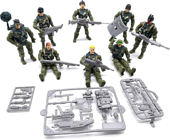 Guaishou Action Figures Army Men Soldiers Toys 8 Pack Military Toy Playset Realistic Accessories