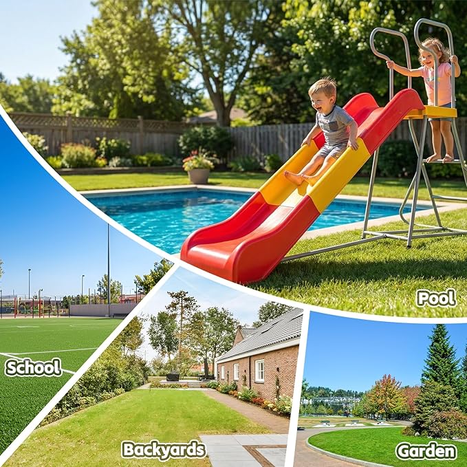 Outdoor Slide for Kids, 6.4FT Freestanding Slide with Climbing Ladder, Heavy-Duty Playground Equipment for Pool, Backyard, Garden & Lawn, for Boys and Girls - Ages 3-10