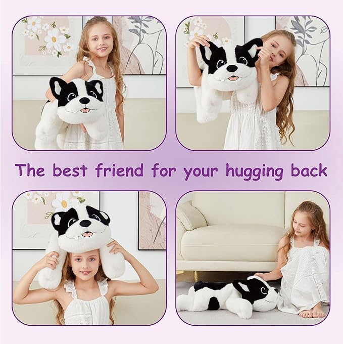 25" 5 lbs Dog Weighted Stuffed Animals :Big Large Weighted Plush Animal，Cute Plushie Pillow Toys, Ultra-Soft Washable Weighted Plush Pillowfort Gifts for Adults Kids Girls Boys Women
