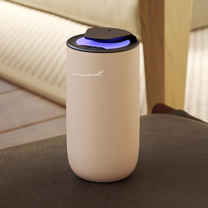 The AirScent Mini Waterless Diffuser - Gold Finish - 15 mL Capacity | Fragrance Oil Aromatherapy Diffuser For Aesthetic Scenting for Homes, Offices, Spas and Hotels - Night Light Feature