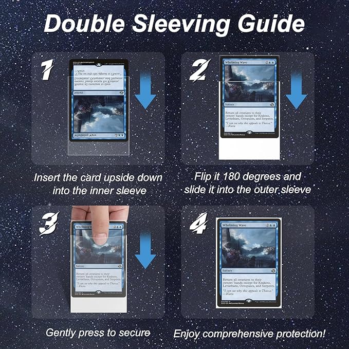 400 Pack Card Sleeves, 200 Matte White Trading Card Sleeve and 200 Inner Sleeves Ideal for Double-Sleeving, Fit for MTG, TCG and Game Cards