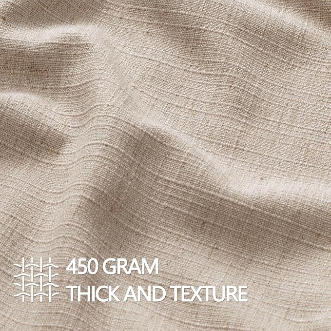 MIULEE Thick Textured Decorative Throw Pillow Covers 18x18 in Oatmeal Linen | Set of 2, Linen Blend Pillow Cover, Flange Edge Design, Farmhouse Modern Boho Style, Bed Couch Living Room Decor