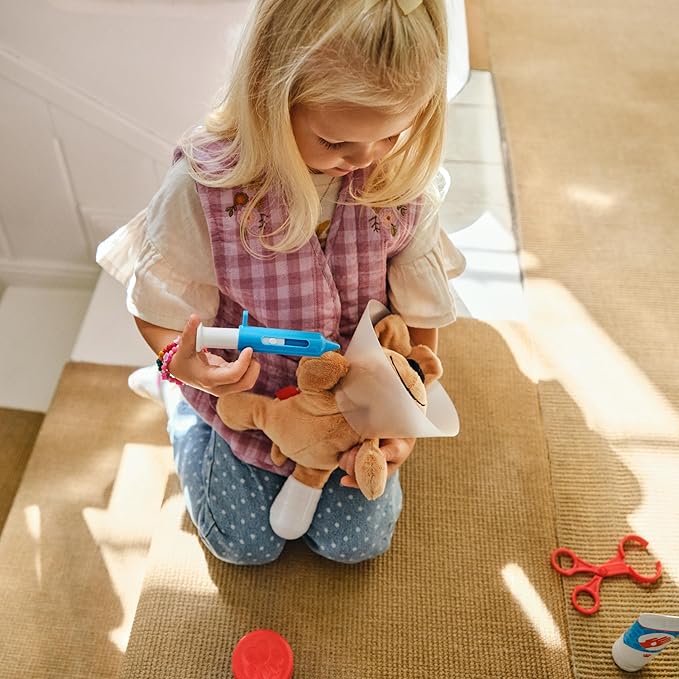 Melissa & Doug Examine and Treat Pet Vet Pretend Play Set with Plush Dog and Cat (24 Pcs) Kids Veterinary Play Set, Veterinarian Kit for Kids, STEAM Toy, Pretend Doctor for Ages 3+