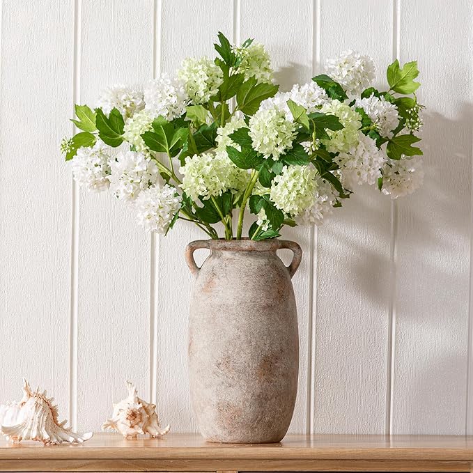 Dobbyby Ceramic Flower Vase 12 inch Farmhouse Rustic Vase Decorative Pottery Terracotta Tall Vases for Home Decor Table Mantle Fireplace Living Room Bathroom Wedding Centerpiece (Large-Terracota)