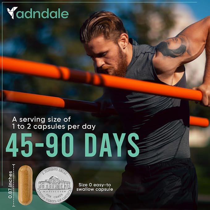 Adndale Shilajit for Men and Women. Pure Himalayan Organic Shilajit Capsules with Sea Moss Ashwagandha Rhodiola Rosea Lion’s Mane. 90 Count