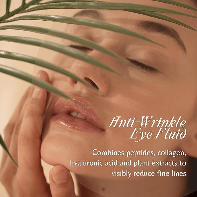 Anti-Wrinkle Eye Fluid with Collagen, Squalane & Hyaluronic Acid – Smooth Fine Lines, Firm & Hydrate Skin – Under Eye Cream Helps Reduce the Look of Puffiness & Restore Radiance – 30ml