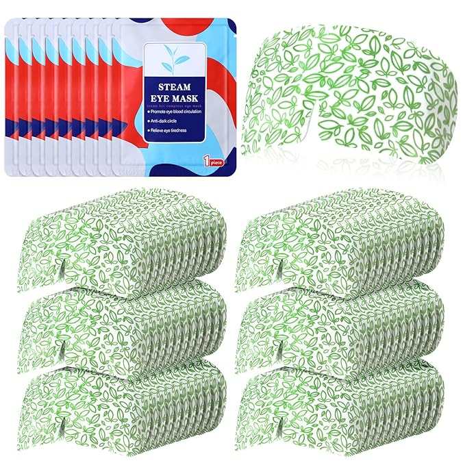 50 Packs Steam Eye Mask for Dry Eyes Spa Warm Sleep Mask Self Heating Disposable Eye Masks for Home Office Travel Eyestrain Relieve(Unscented)