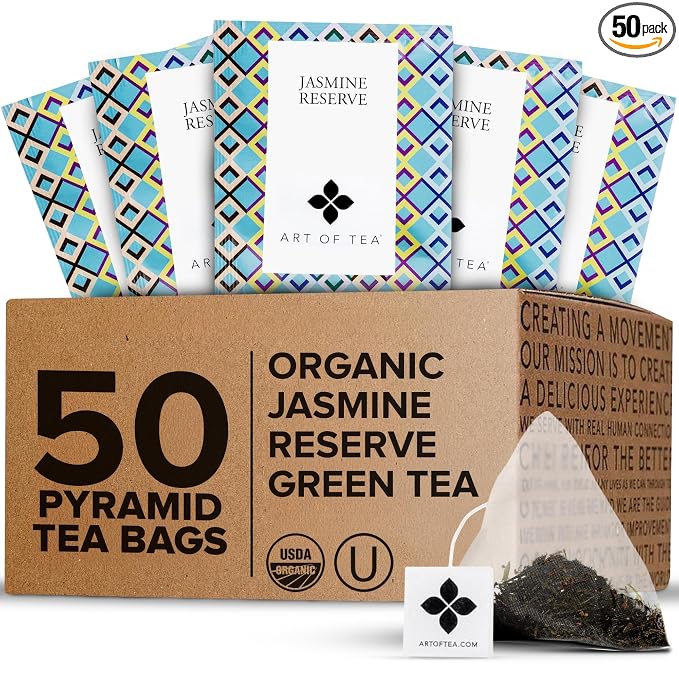 Art of Tea | Organic Jasmine Reserve (Jasmine Tea) | 50 Pyramid Tea Bag Sachets