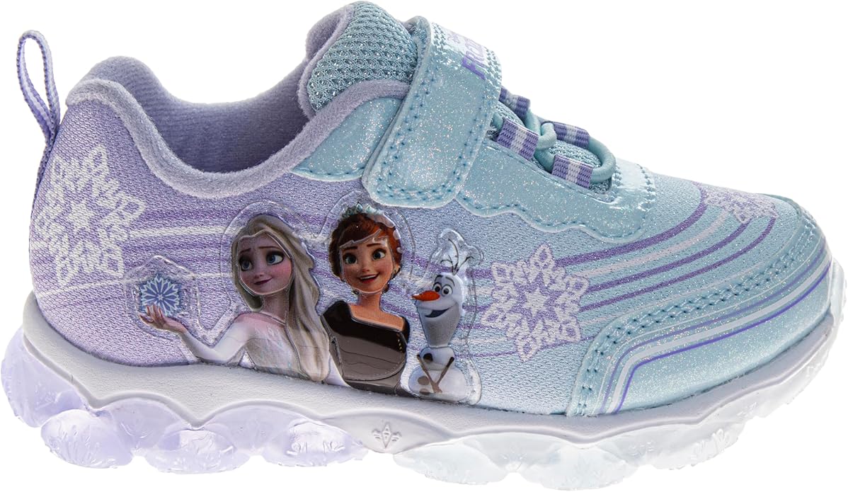 Girls Character Shoes Light Up Shoes LED Athletic Shoes for Girls Disney Princess Moana Little Mermaid Stitch Minnie Frozen Paw Patrol (Sizes: 5-10 Toddlers / 11-12 Little Kid)
