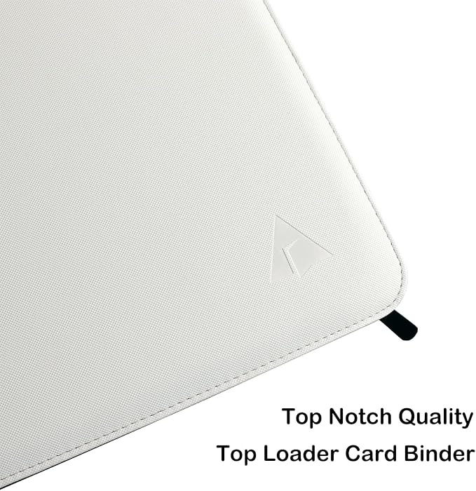 Top loader Binder, Holds 432 Top Loaders, 9 Pockets Top Loader Binder with Sleeves for Cards in 3'' x 4'' Top loaders -White