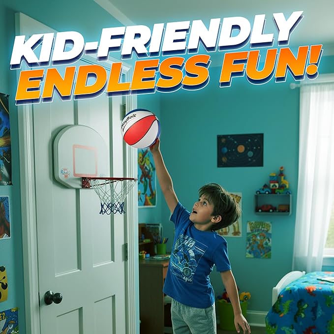 PlayBolt Size 3 Mini Basketballs (3 Pack) - 7-Inch Junior Rubber Basketball Set - Youth Beginner Kids Basketballs for Backyard Pool Parties, Arcade Games, Practice