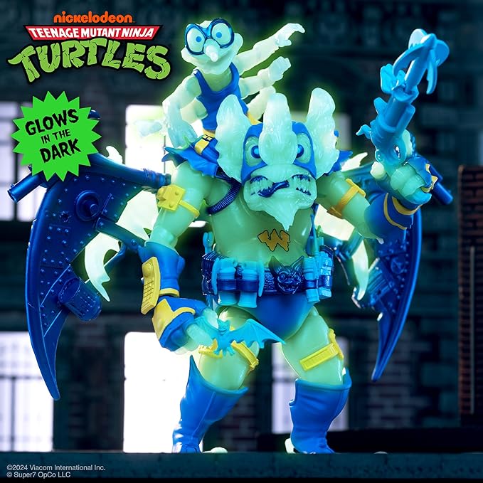 Super7 ULTIMATES! Teenage Mutant Ninja Turtles Wingnut & Screwloose (Glow in The Dark) - 7" TMNT Action Figure with Accessories Classic Cartoon Collectibles