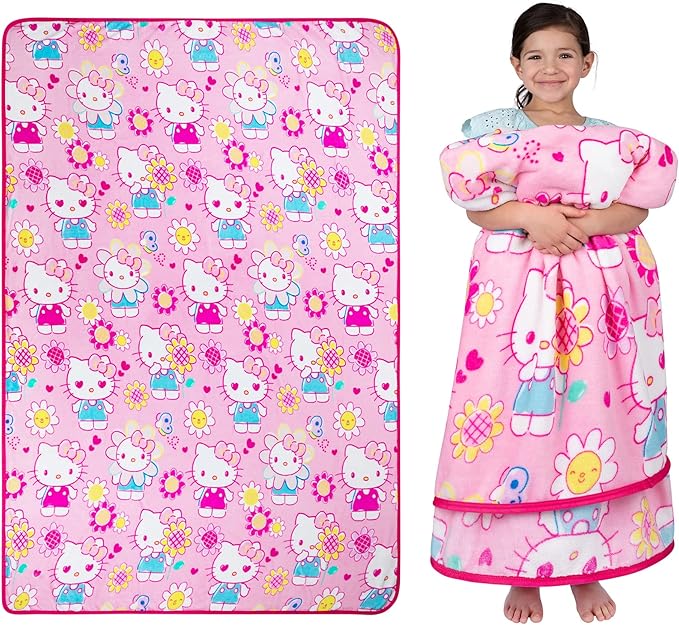 Franco Kids Bedding Super Soft Plush Throw Blanket, 62 in x 90 in, Hello Kitty