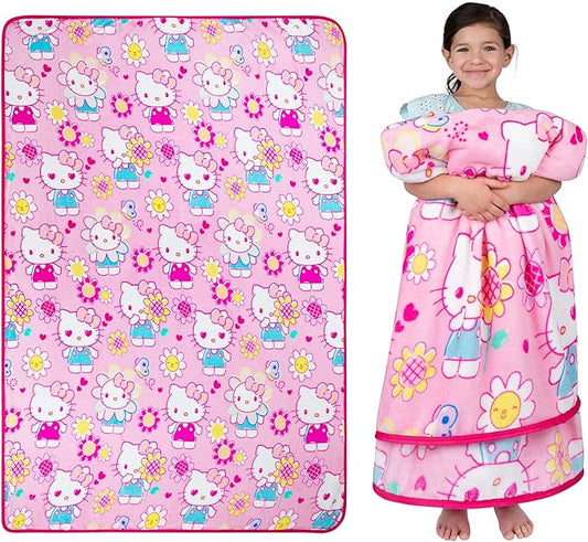 Franco Kids Bedding Super Soft Plush Throw Blanket, 62 in x 90 in, Hello Kitty