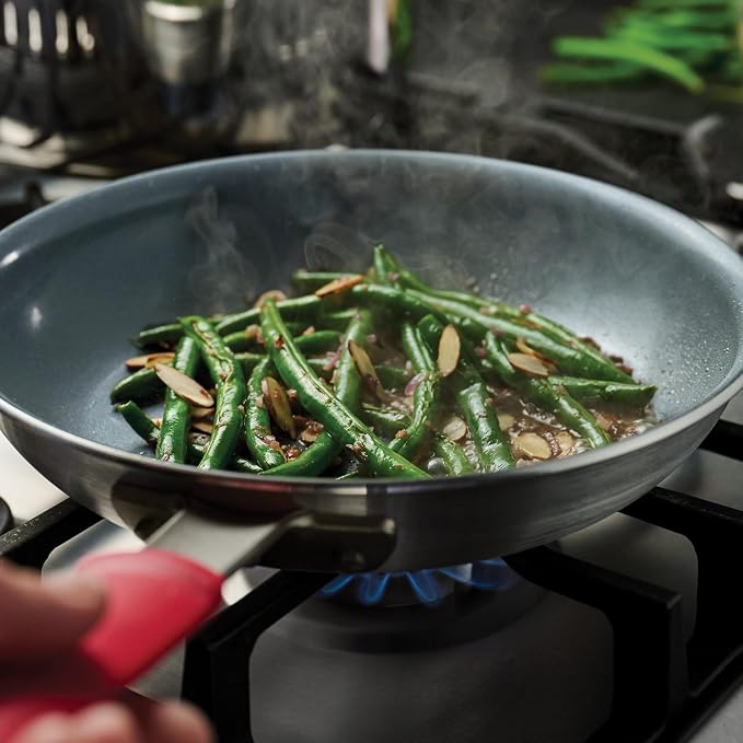Tramontina Professional 10-Inch Ceramic Non Stick Frying Pan, Heavy-Gauge Aluminum Skillet with Ceramic Nonstick Coating, Dishwasher and Oven Safe, Gray